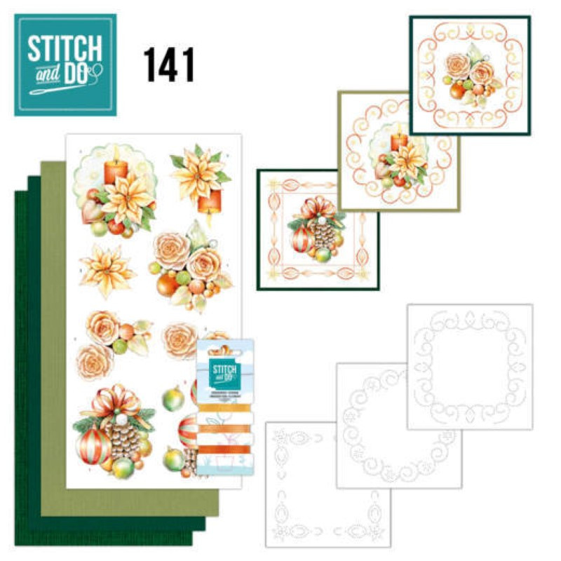 Stitch and do 141 - kit Carte 3D broderie -  Boules de Noël