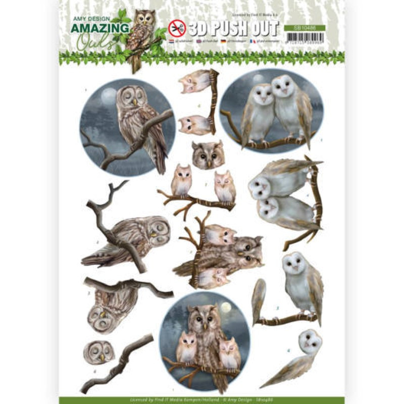Carte 3D prédéc. - SB10486 - Amazing Owls - Chouettes de nuit