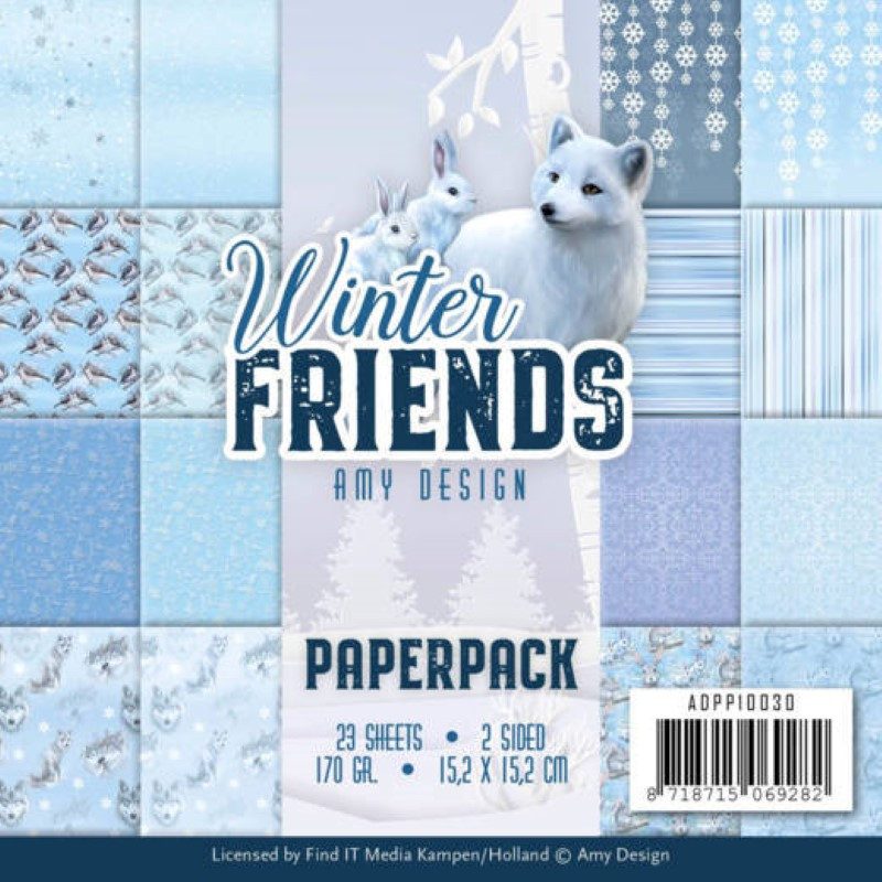 Bloc de papier - Amy Design - Winter friends 15.2 x 15.2