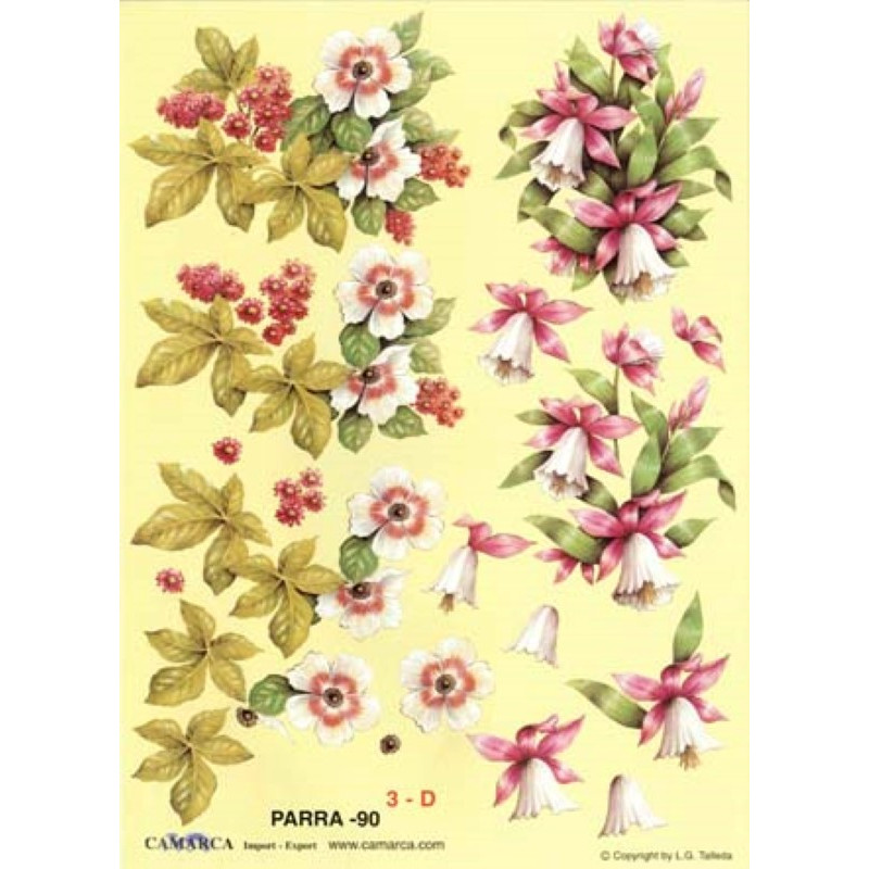 Carte 3D à découper - PARRA 90 - Fleur clochettes