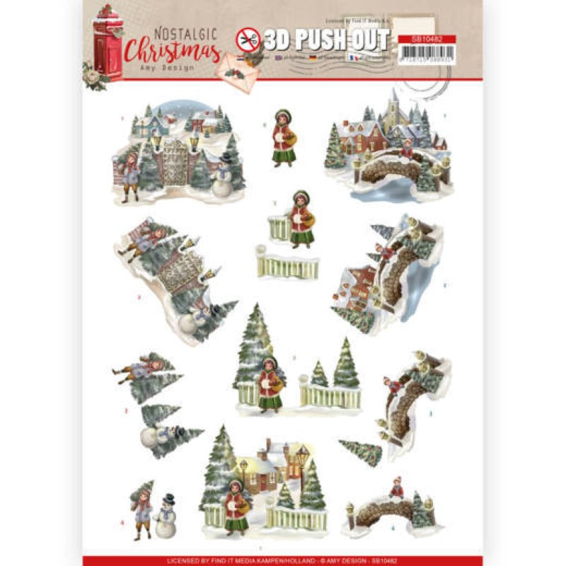 Carte 3D prédéc. - SB10482 - Nostalgic Christmas - Villages de Noël