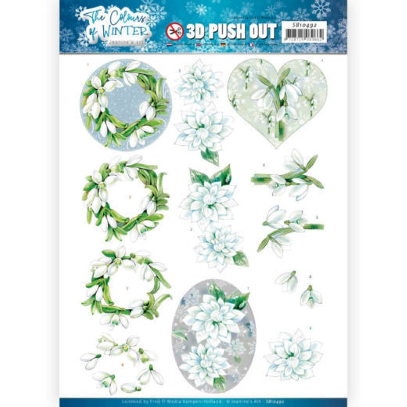 Carte 3D prédéc. - SB10492 - Colours of winter - Fleurs blanches