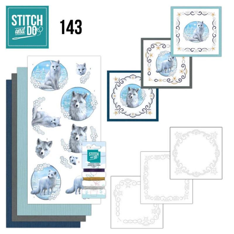 Stitch and do 143 - kit Carte 3D broderie - Renard en hiver