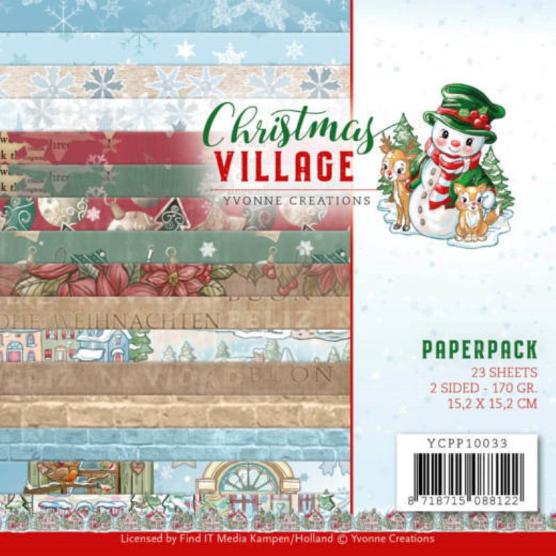 Bloc de papier - Yvonne Créations - Christmas village 15 x 15 cm - YCPP10033 Bloc de papier - Yvonne Créations - Christmas village 15 x 15 cm - YCPP10033