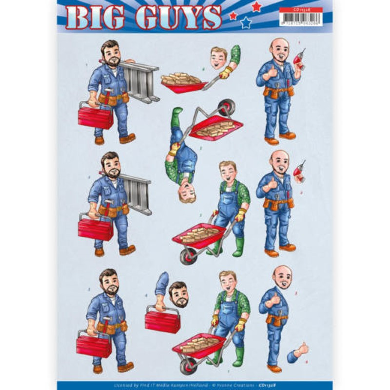 Carte 3D à découper - CD11328 - Big guys - Bricolage