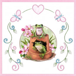 Stitch and do 148 - kit Carte 3D broderie - Grenouilles