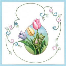 Stitch and do 148 - kit Carte 3D broderie - Grenouilles