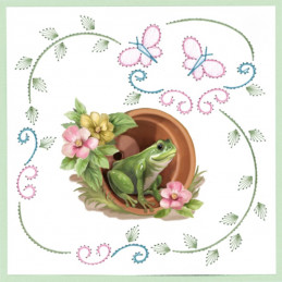 Stitch and do 148 - kit Carte 3D broderie - Grenouilles