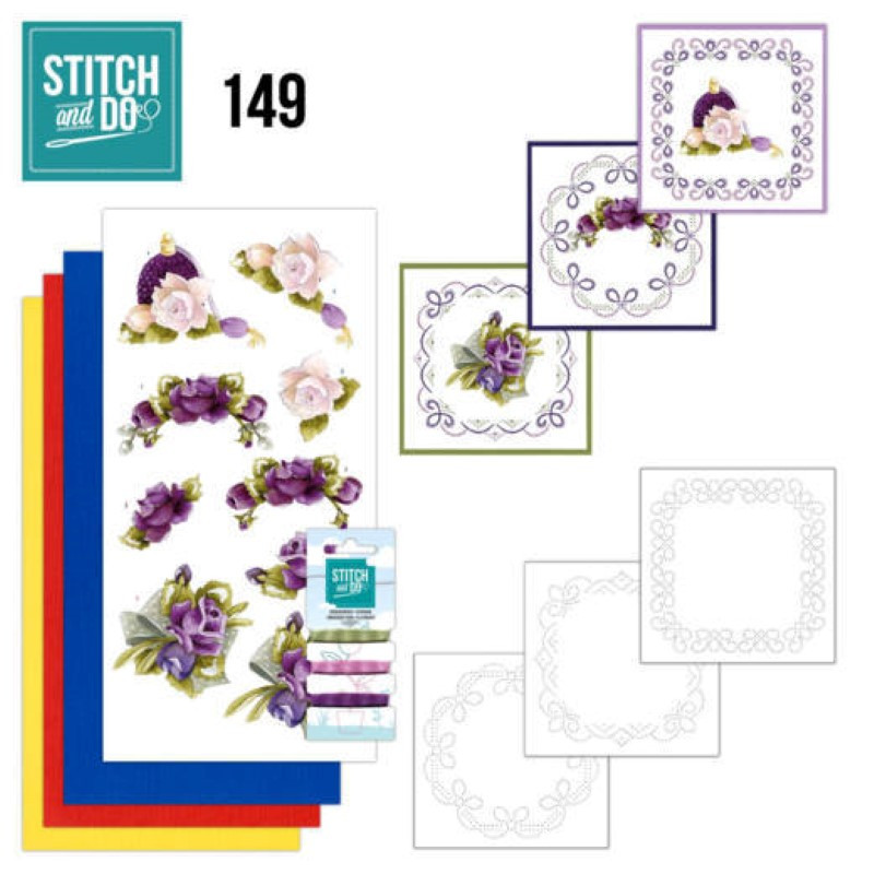 Stitch and do 149 - kit Carte 3D broderie - Roses romantiques