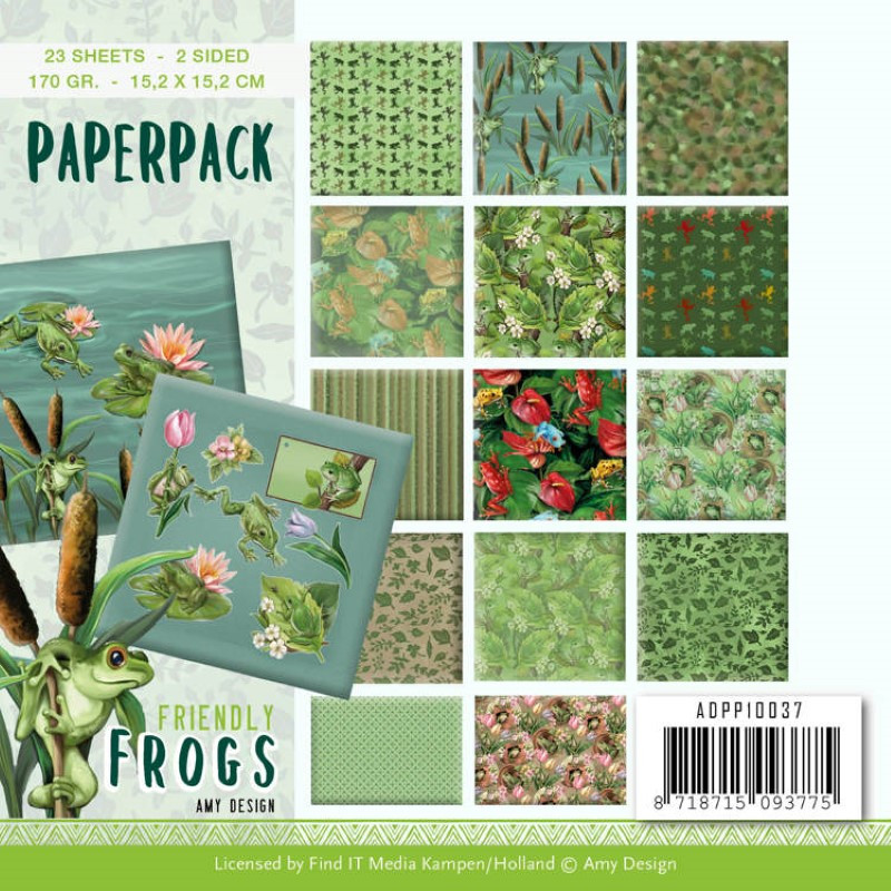 Bloc de papier - Amy Design - Friendly Frogs 15.2 x 15.2