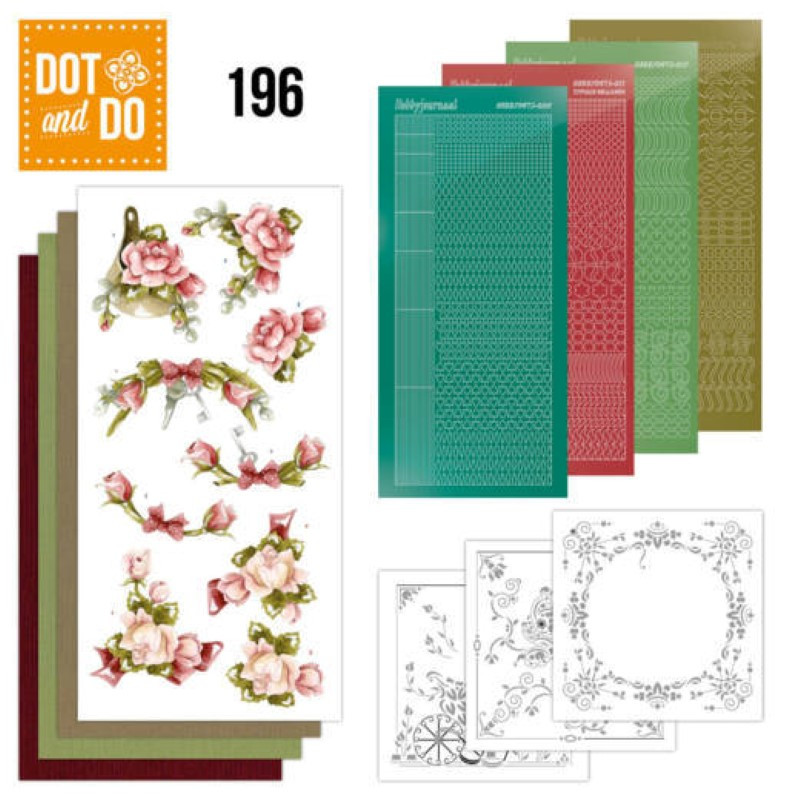 Dot and do 196 - kit Carte 3D  - Fleurs roses