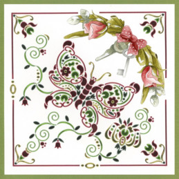 Dot and do 196 - kit Carte 3D  - Fleurs roses