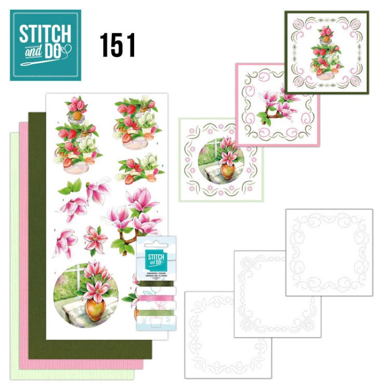 Stitch and do 151 - kit Carte 3D broderie - Bienvenue au Printemps