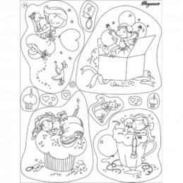 Tampon Clear Stamps Pergamano - Anniversaire Fille (41914)