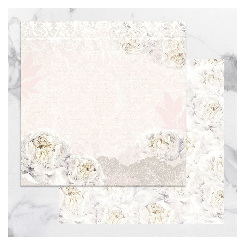 Papier scrap. Peaceful peonies 30 x 30 double face Papier scrap. Peaceful peonies 30 x 30 double face