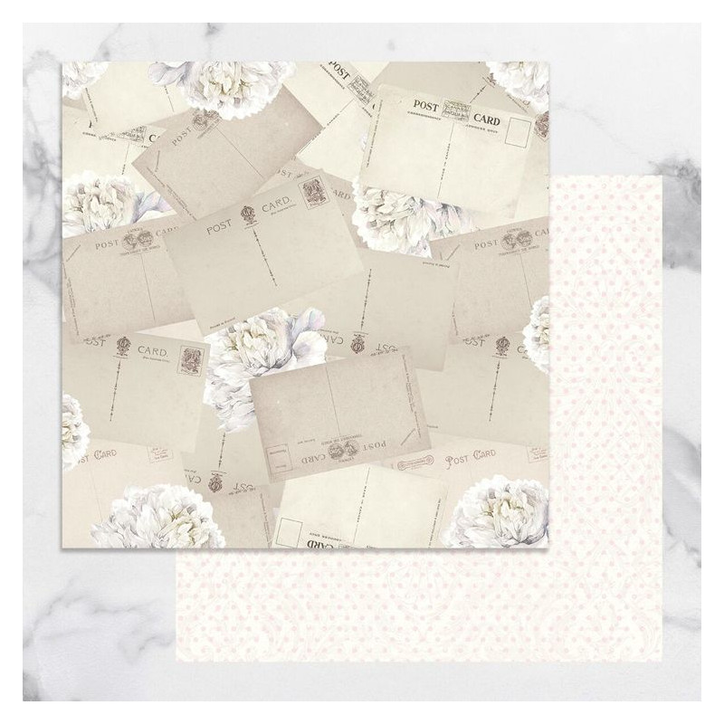 Papier scrap. Peaceful peonies 30 x 30 double face Papier scrap. Peaceful peonies 30 x 30 double face