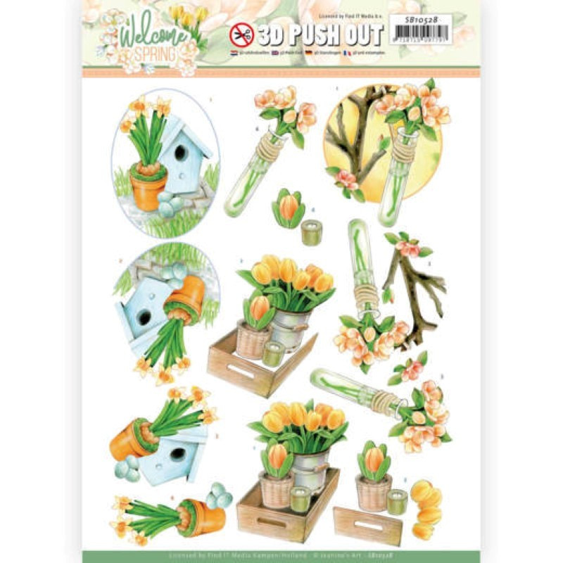 Carte 3D prédéc. - SB10528 - Welcome spring - Tulipes oranges
