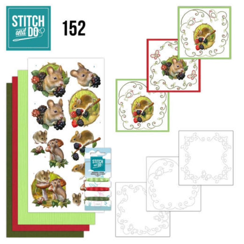 Stitch and do 152 - kit Carte 3D broderie - Animaux de la forêt