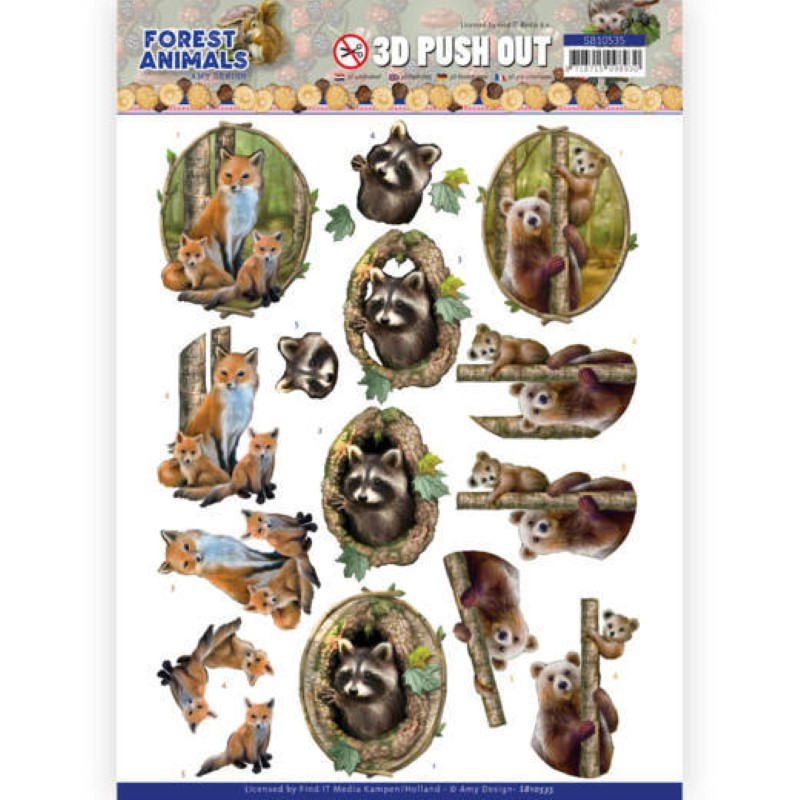 Carte 3D prédéc. - SB10535 - Forest animals - Renards