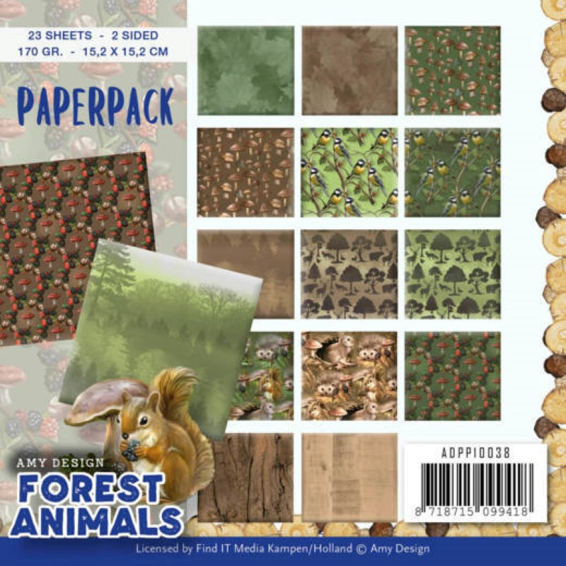 Bloc de papier - Amy Design - Forest animals 15.2 x 15.2