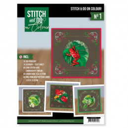 Stitch and Do on Colour 001 - Kit Carte 3D à broder de couleur