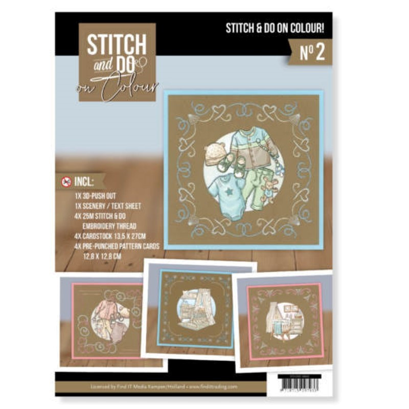 Stitch and Do on Colour 002 - Kit Carte 3D à broder de couleur
