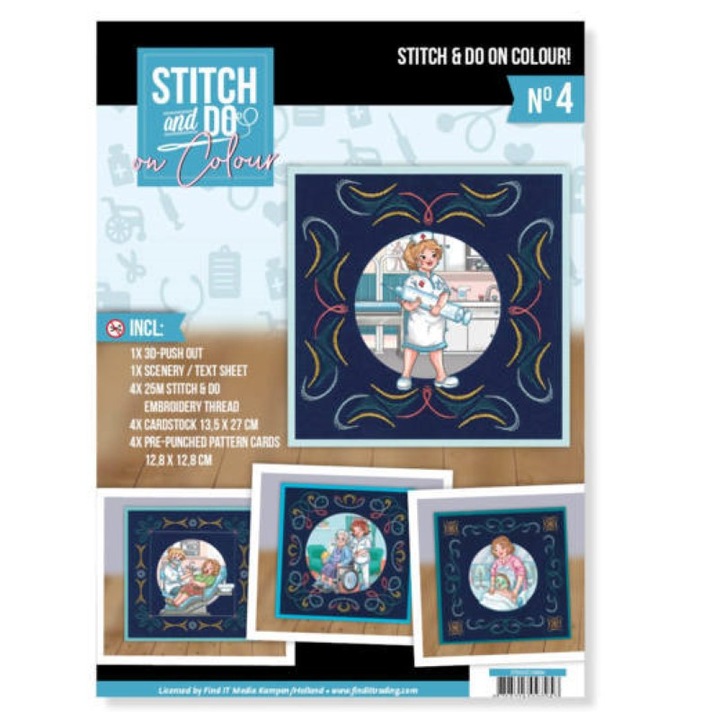 Stitch and Do on Colour 004 - Kit Carte 3D à broder de couleur Professions