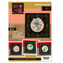 Dot and Do on Colour 3 - Kit Carte 3D - Fleurs rose de Noël