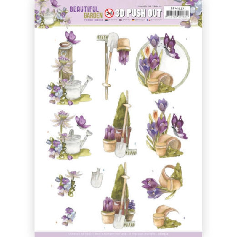 Carte 3D prédéc. - SB10531 - Beautiful garden - Papillons