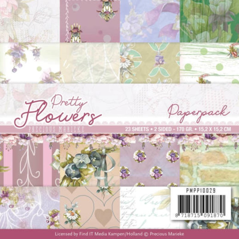 Bloc de papier - Precious marieke - Pretty flowers 15.2 x 15.2 cm Bloc de papier - Precious marieke - Pretty flowers 15.2 x 15.2 cm