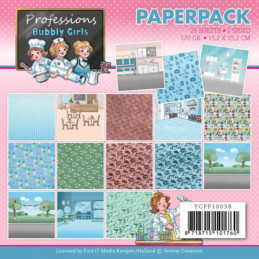 Bloc de papier - Yvonne Créations - Professions Bubbly girls 15 x 15 cm - YCPP10038