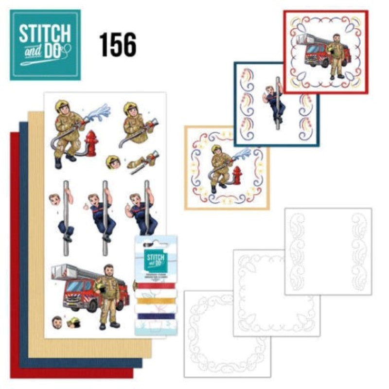 Stitch and do 156 - kit Carte 3D broderie - Les pompiers
