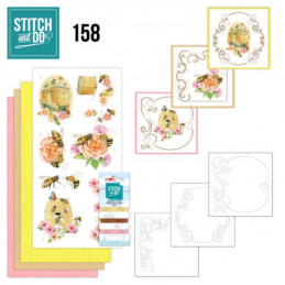 Stitch and do 158 - kit Carte 3D broderie - Les abeilles
