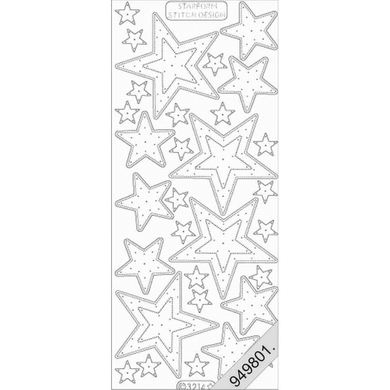 Stickers - 3214 - glitter transparent - or