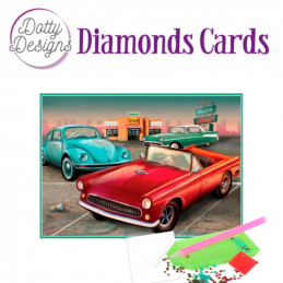 Dotty design Carte Broderie Diamant -  Voitures - DDDC1028