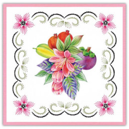 Stitch and do 160 - kit Carte 3D broderie - Fleurs exotiques