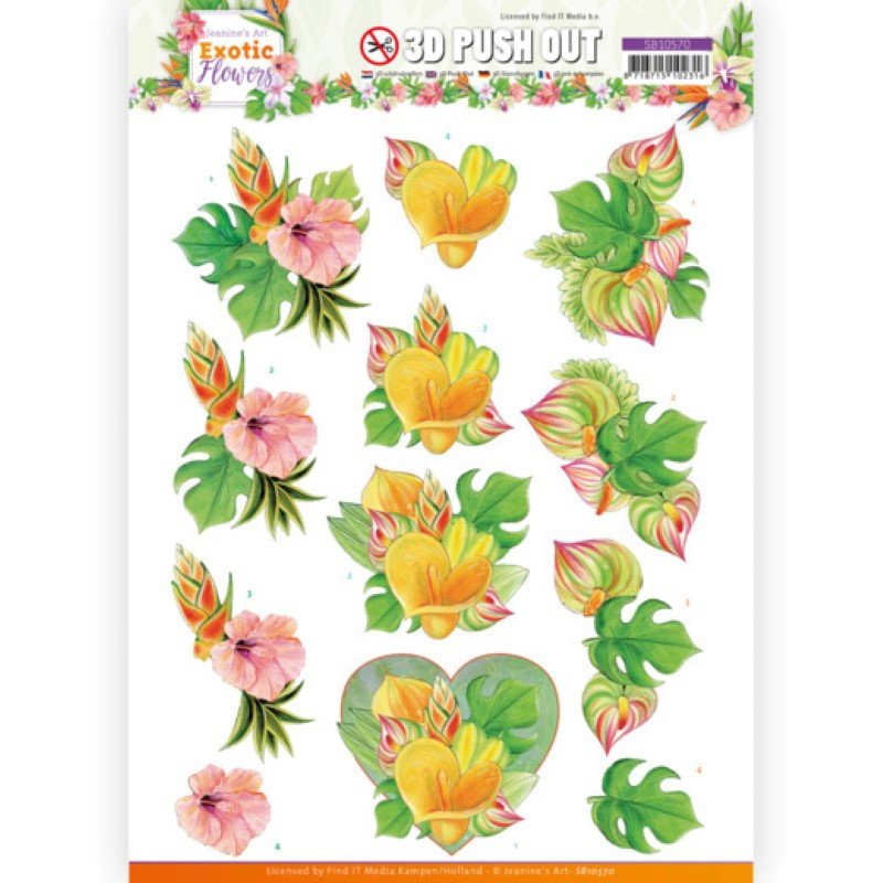 Carte 3D prédéc. - SB10570- Exotic Flowers - Orange Flowers