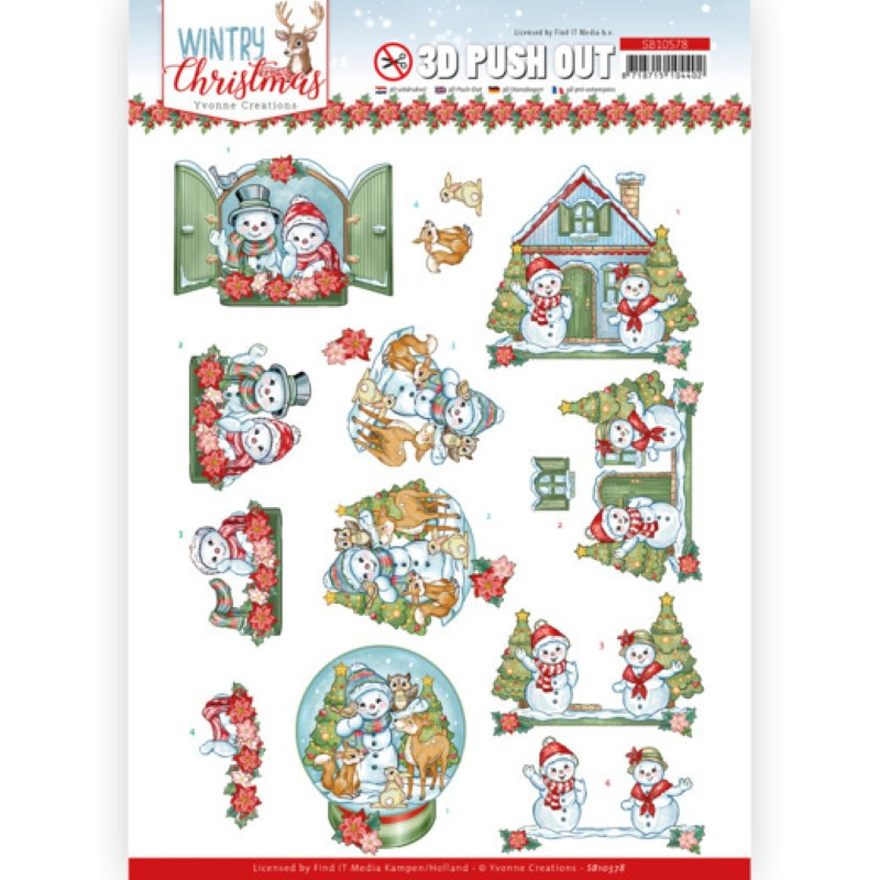 Carte 3D prédéc. - SB10578-  Wintry Christmas - Christmas Home