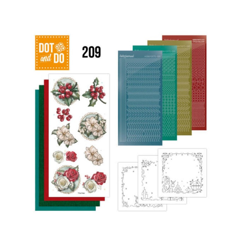 Dot and do 209 - kit Carte 3D  - Fleurs de Noël