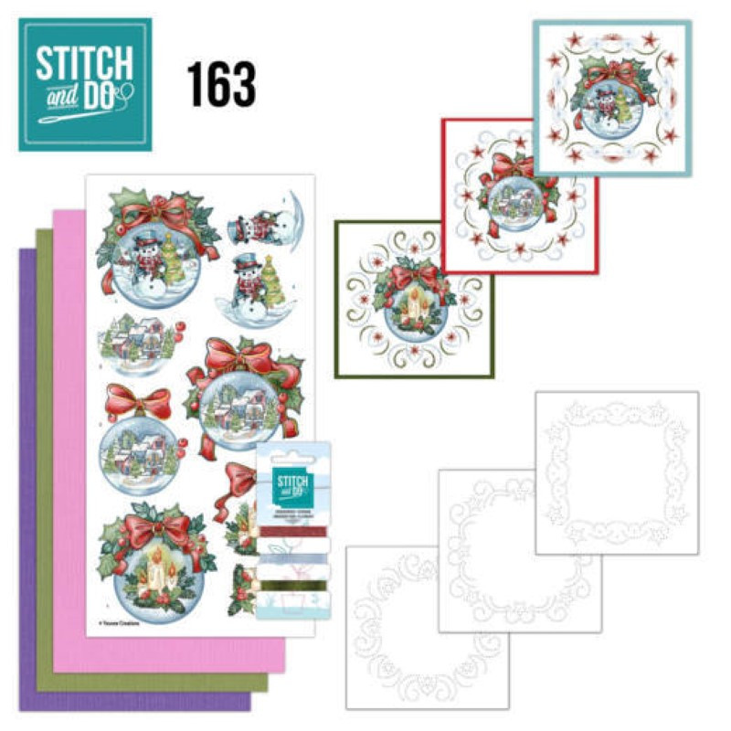Stitch and do 163 - kit Carte 3D broderie - Hiver à Noël Stitch and do 163 - kit Carte 3D broderie - Hiver à Noël