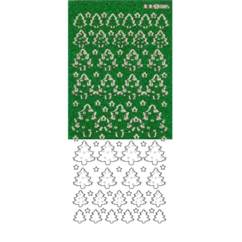 Stickers - 17580 - Pailletté - Sapin vert