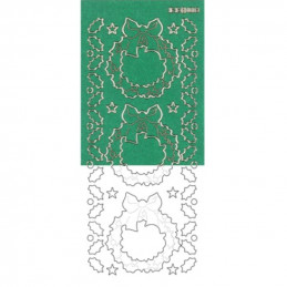 Stickers Couronne Noël - Vert fines paillettes