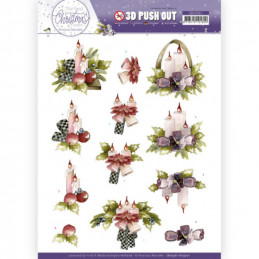 Carte 3D prédéc. - SB10561 -  The Best Christmas Ever - Bougies et fleurs
