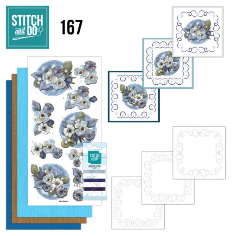 Stitch and do 167 - kit Carte 3D broderie - Fleurs d'hiver