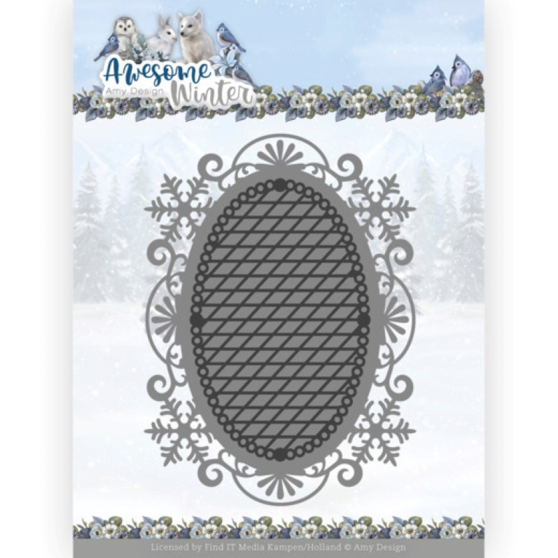 Die - ADD10253 - Awesome Winter - Ovale dentelle et flocons