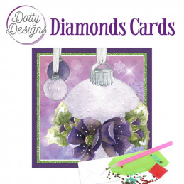 Dotty design Carte Broderie Diamant - Boule de Noël - DDDC1051
