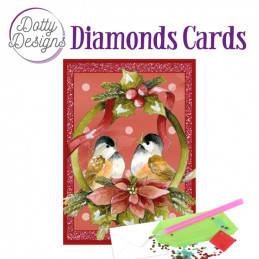 Dotty design Carte Broderie Diamant - Oiseaux et fleurs