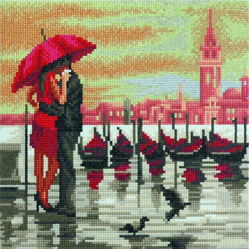 Broderie diamant Kit tableau 30x30cm Venise romantique Broderie diamant Kit tableau 30x30cm Venise romantique