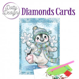 Dotty design Carte Broderie Diamant - Pingouin