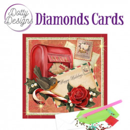 Dotty design Carte Broderie Diamant - Lettres de Noël